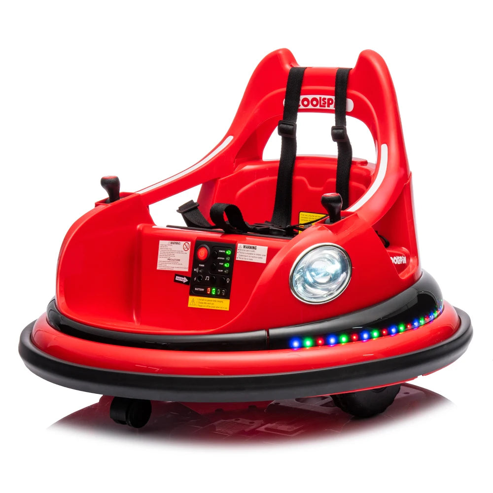 12V RC Ride on Bumper Car with LED Lights, Bluetooth