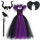 Kids Girls Demon Queen Maleficent Halloween Costume