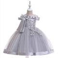 Girls' Sleeveless Bow Design Elegant Party Dresses childrensterritory