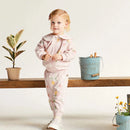 Kids Zipper Floral Print Long Sleeve Warm Coat Set childrensterritory