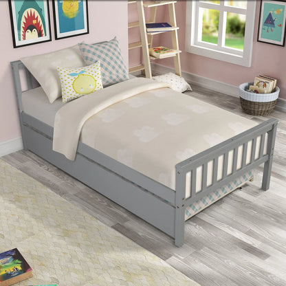 Twin Bed Frame with Headboard and Footboard childrensterritory