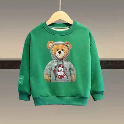 Kids Cartoon Bear Design Sweatshirt and Pant Tracksuit Set childrensterritory