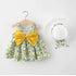 Floral Print Bow Design Baby Girl Beach Summer Dresses childrensterritory
