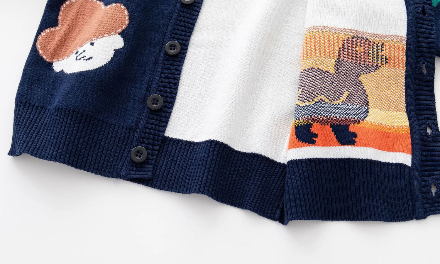 Cartoon Print Kids Long Sleeves Winter Sweater childrensterritory