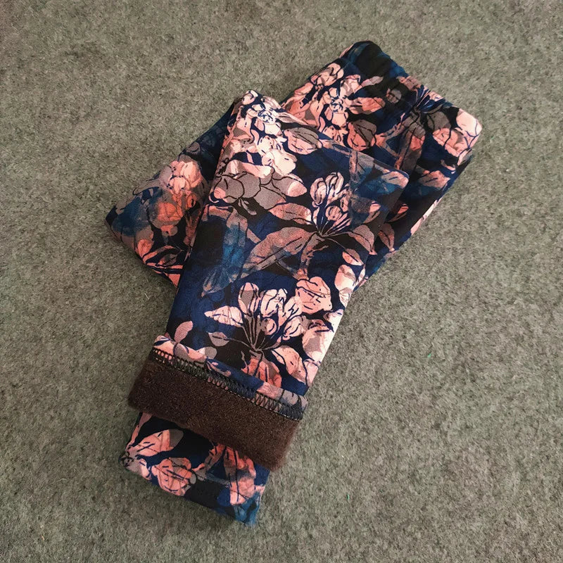Printed Warm Velvet Leggings for Kids Girls childrensterritory