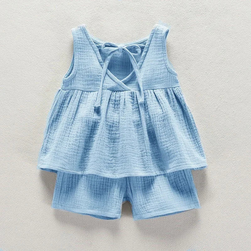 Sleeveless Frock Design Baby Girls Summer Outfit