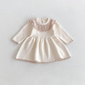 Girls’ Long Sleeves Collar Design Warm Dresses