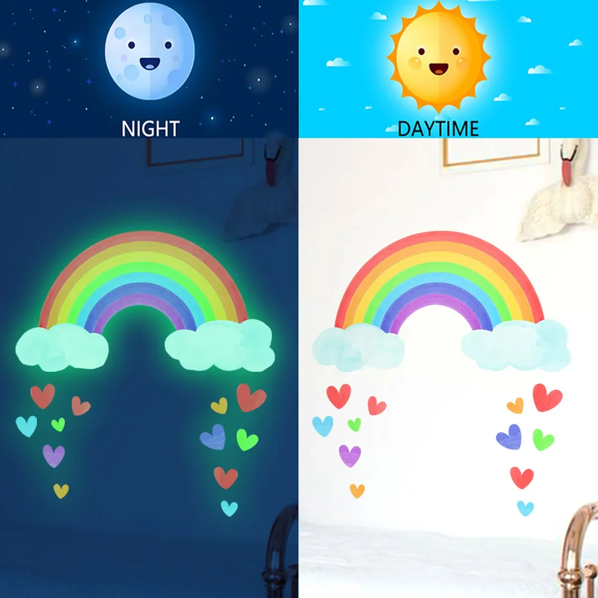 Glow-in-the-Dark Cartoon Design Luminous Wall Stickers