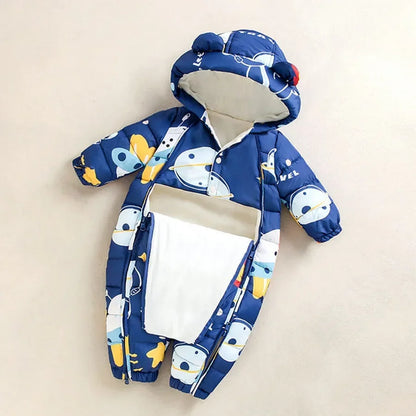 Newborn Thicken Hooded Autumn Winter Romper childrensterritory