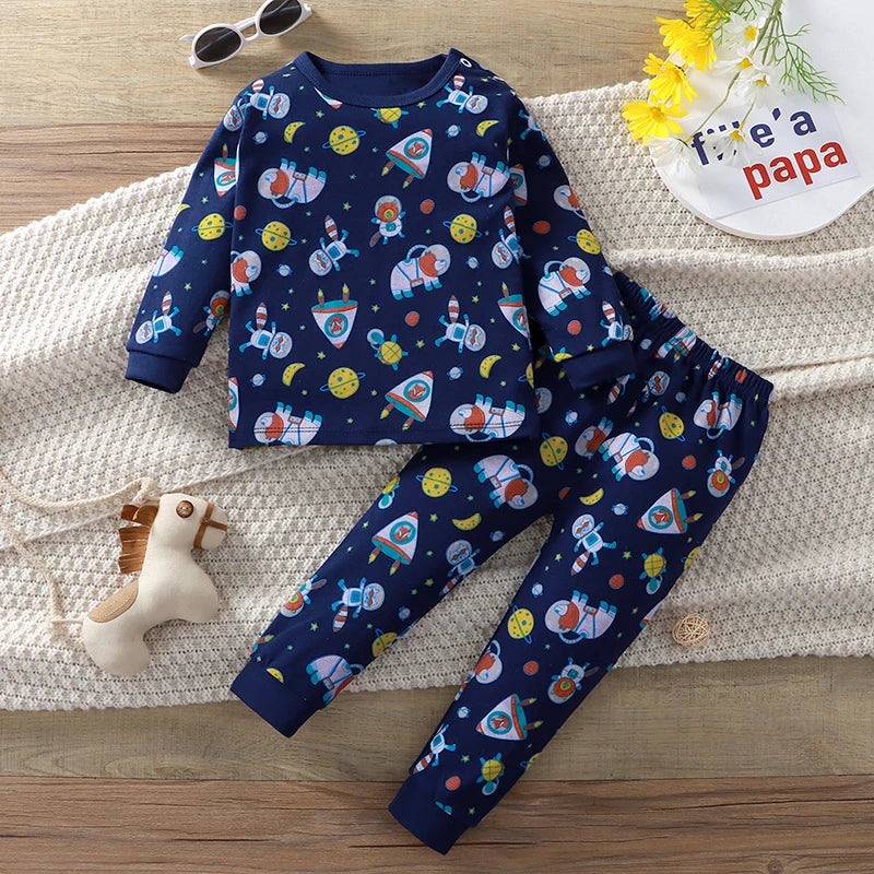 Kids Boys Girls Cartoon Clothing Sets for Autumn