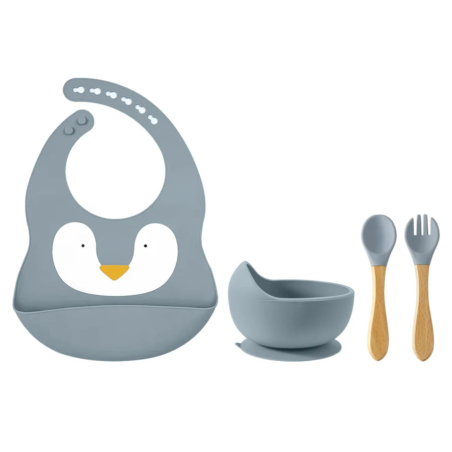 4/5/8Pcs Durable Silicone Tableware Set for Toddlers childrensterritory