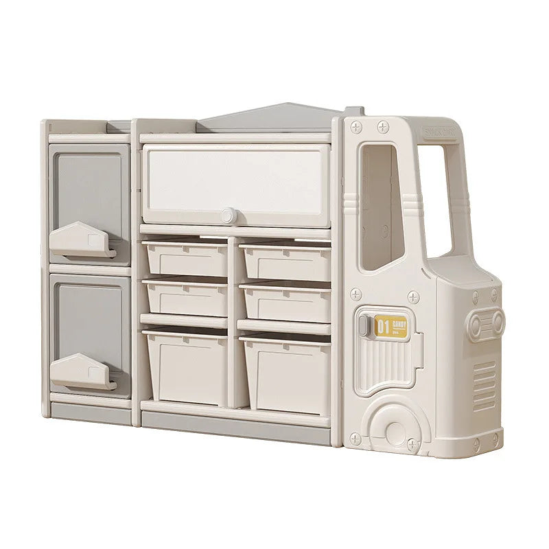 Kids Toy Storage Organizer with Three Cabinets and Ten Toy Bins