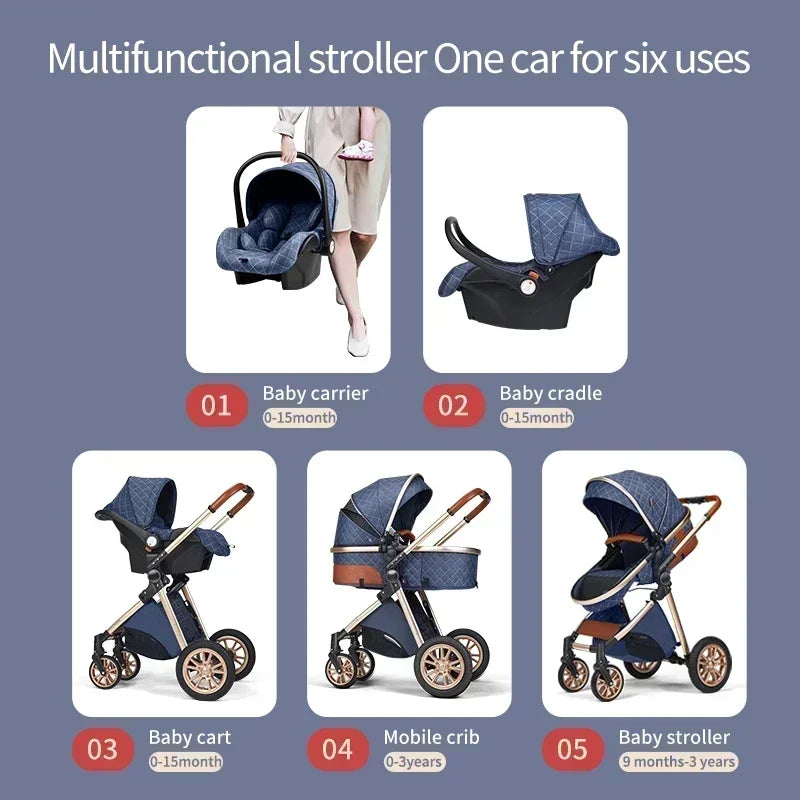 High Landscape Royal Folding 3-in-1 Baby Stroller