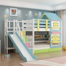 Kids Designer Wooden Bunk Bed Frame with Storage childrensterritory