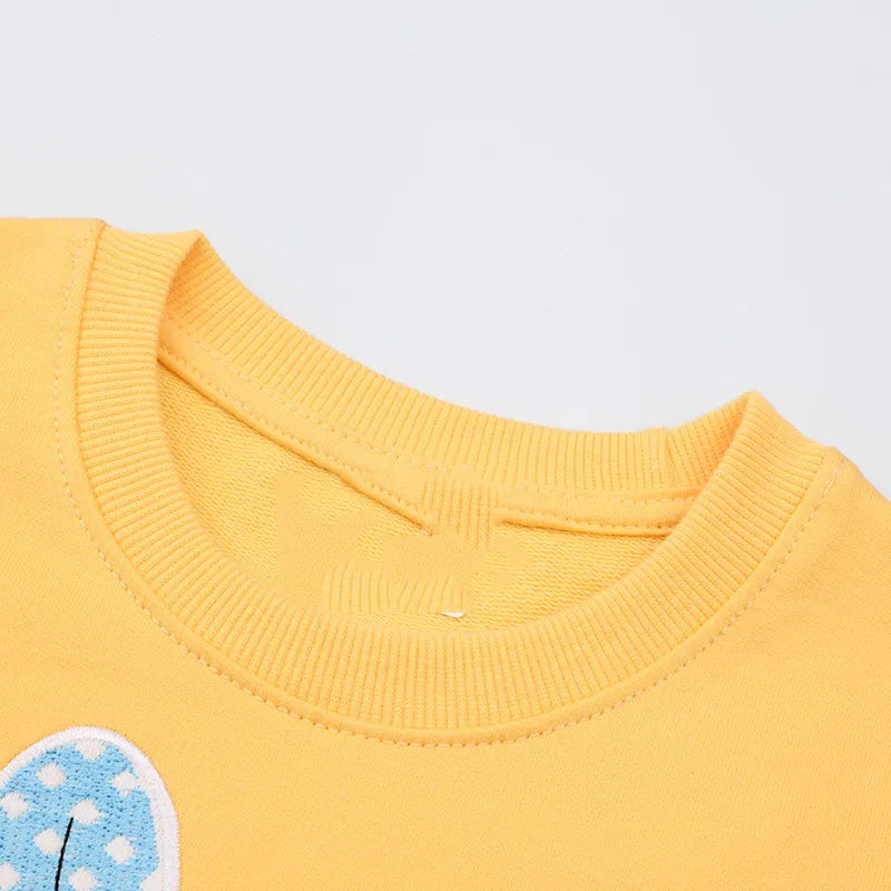 Kids Girls Rabbits Appliques Cotton Sweatshirts