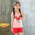 Kid Boy Girl Cartoon Design Sleeveless Cotton Vest and Pajamas Sets childrensterritory