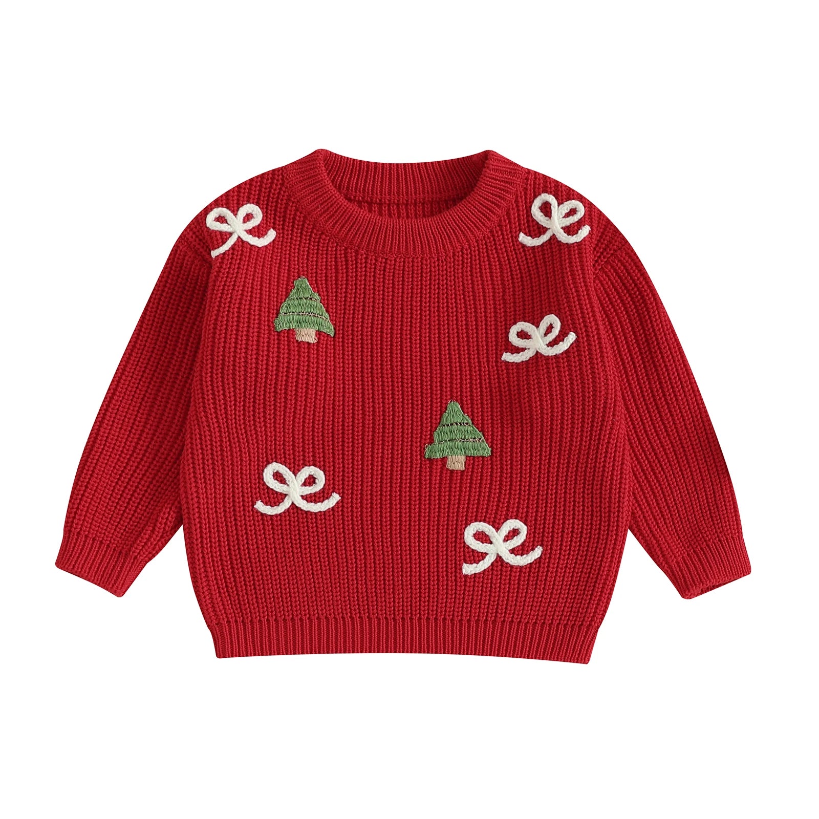 Kids' Long-Sleeved Christmas Print Winter Sweater