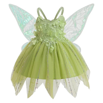 Sleeveless Butterfly Design Princess Puffy Dress For Girls childrensterritory