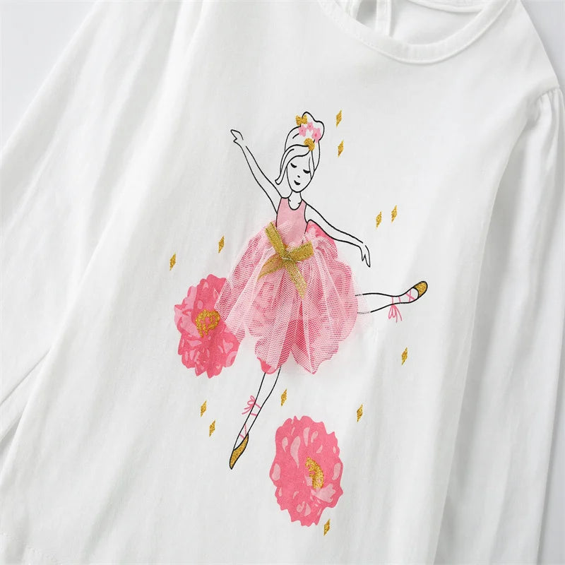 Long-Sleeved Printed Autumn Girls' T-Shirts