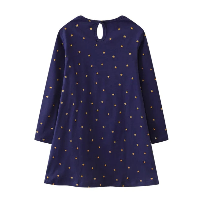 Kids Girls Long Sleeve Princess Embroidery Dresses for Winter childrensterritory