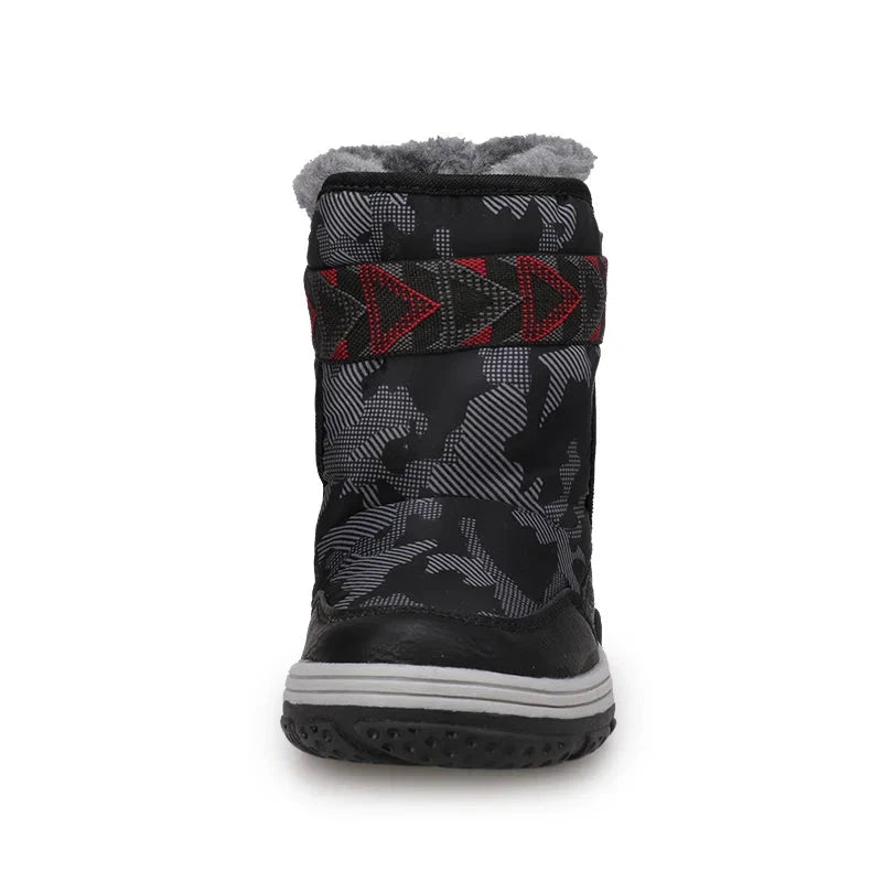 Kids Printed Warm Snow Shoes With Fur Design childrensterritory
