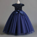 Teenage Girls Elegant Long Tulle Sequined Princess Party Dresses childrensterritory