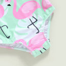 Flamingo Print Backless Kid Girl Beachwear Jumpsuit childrensterritory