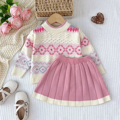 Girls’ Long-Sleeve Printed Warm Outfits childrensterritory