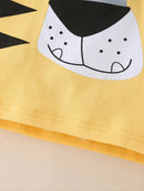 Kids Boys Girls Crew Neck Animal Print Pajama Sets childrensterritory