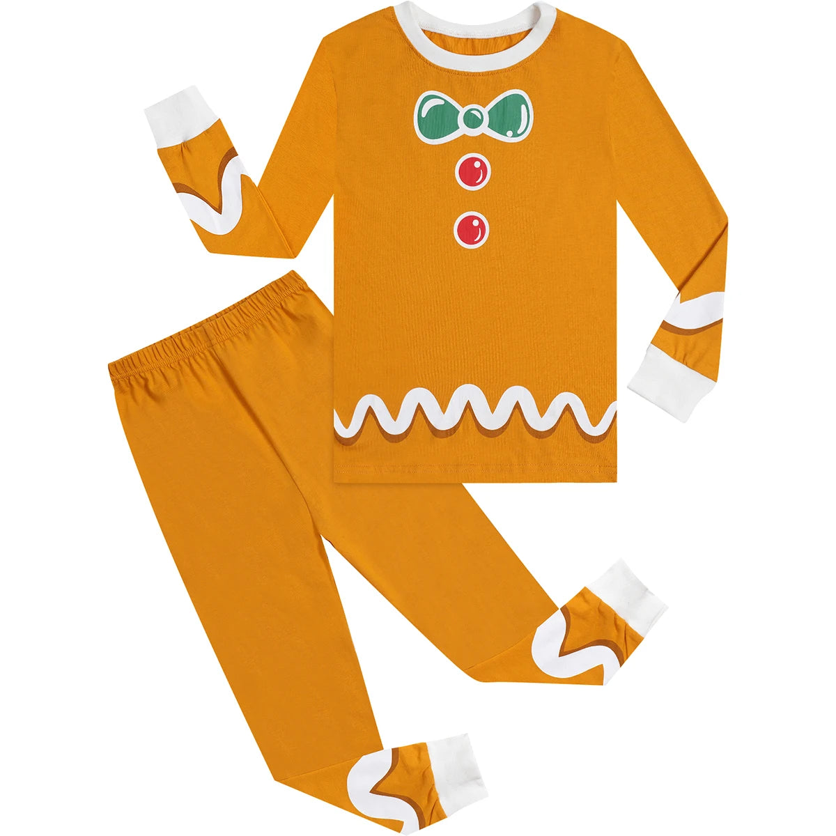 Kids Boys Girls Elk Green Red Christmas Pyjamas