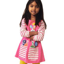 Kids Girls Cute Animals Design Long Sleeve Warm Dresses