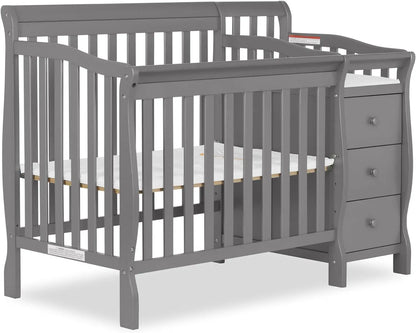 Steel Grey 3-in-1 Changing Table and Full-Size Crib Combo
