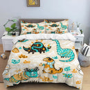 HD Cartoon Dinosaur Print Bedding Set for Kids Bed childrensterritory
