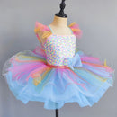 Kids Girls Rainbow Color Design Ballerina Dress childrensterritory
