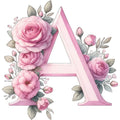 Self-Adhesive Pink Flower Letter Art Wall Decals childrensterritory