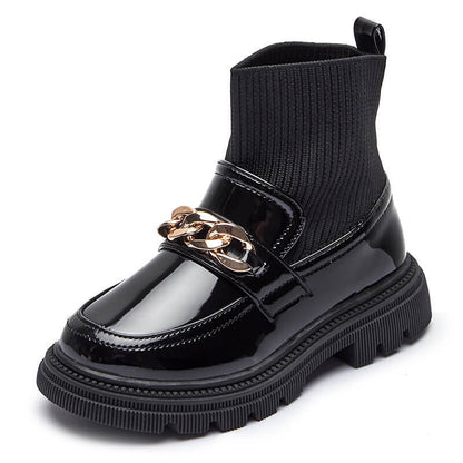 Flying Woven Soft Sole Princess Leather Boots for Kids Girls childrensterritory