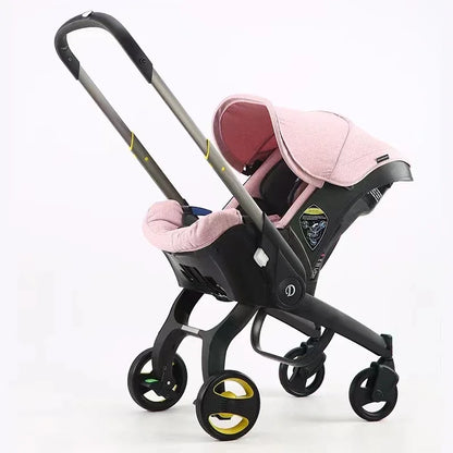 Foldable 3-in-1 Baby Carriage Prams with Car Seat childrensterritory