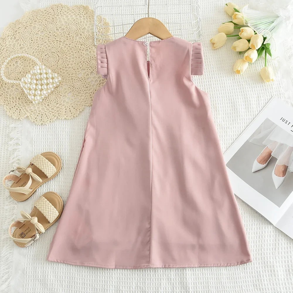 Girls Sleeveless 3D Flower Decoration Summer Dresses childrensterritory