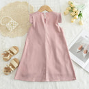 Girls Sleeveless 3D Flower Decoration Summer Dresses childrensterritory