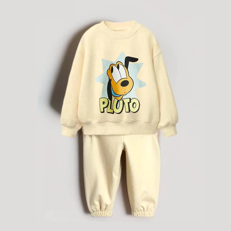 Cartoon Print Long Sleeves Kids Clothing Set
