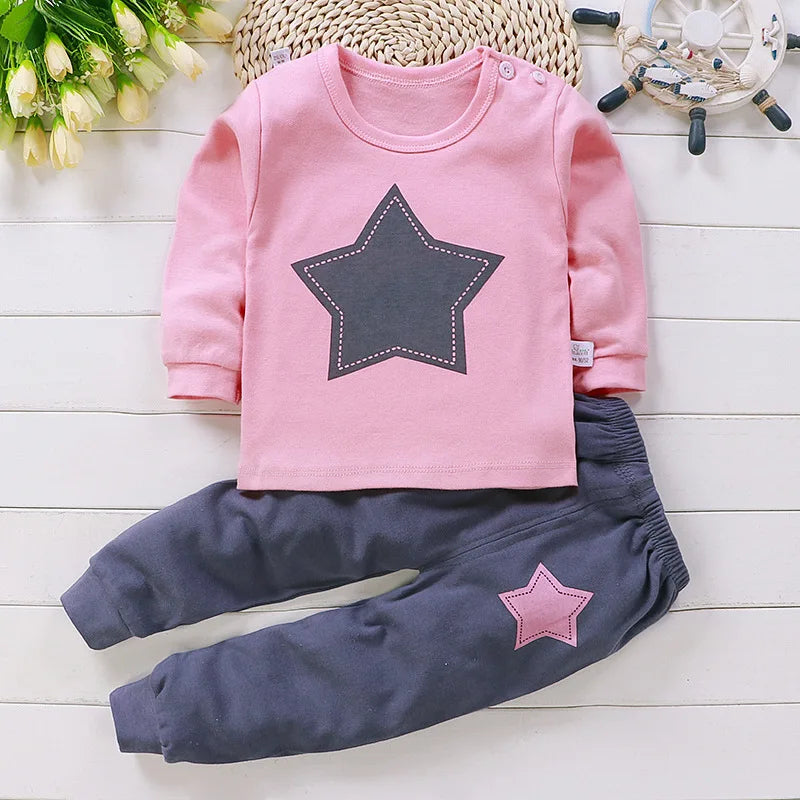 Girls' Cartoon Design Long Sleeves Winter Clothing Set