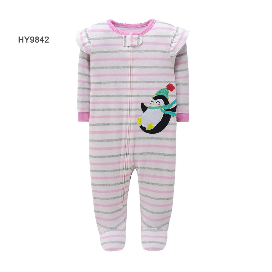 Newborn One-Piece Cotton Rompers with Zipper for All Seasons childrensterritory