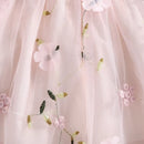 Bowknot Floral Embroidered Mesh Dress for Baby Girl's Events childrensterritory