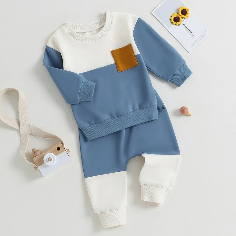 Baby Boys' Long-Sleeved Casual Winter Clothing Set