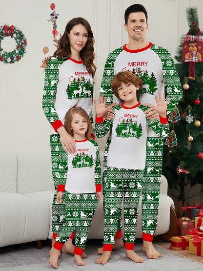Long Sleeves Christmas Print Family Matching Clothing Set