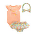 Baby Girl Floral Bodysuit and Shorts with Headband Sets childrensterritory
