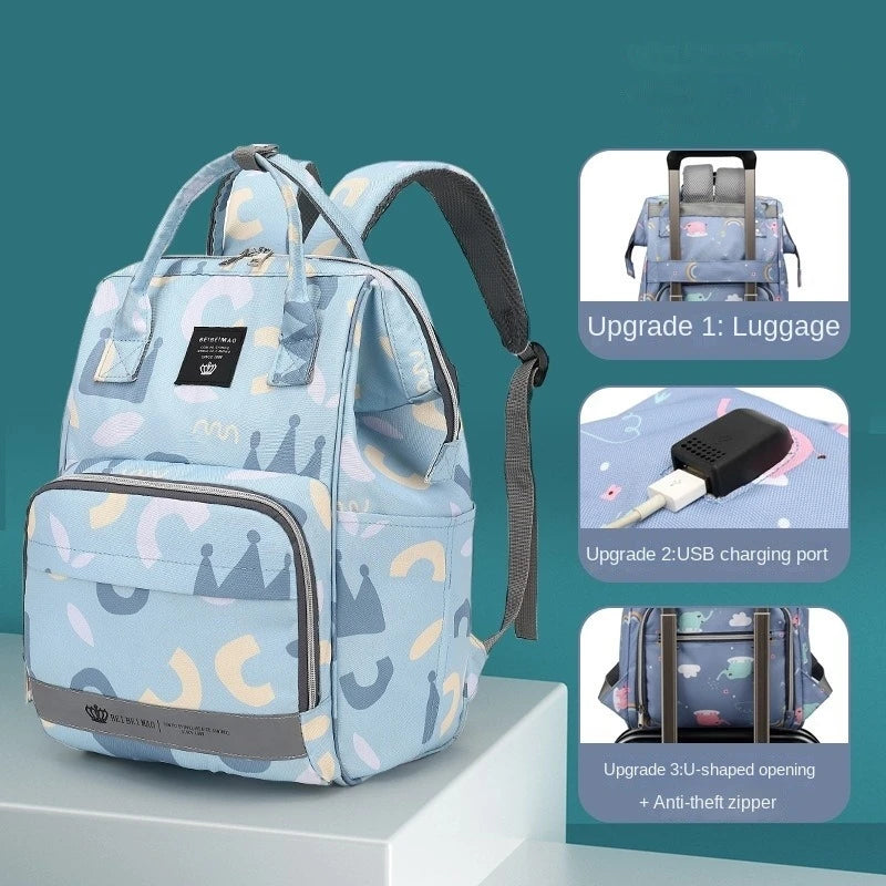 Multifunctional Baby Diaper Backpack With USB Port childrensterritory