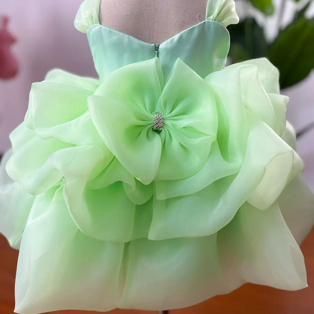 Pearls Design High-End Little Girls Fluffy Princess Party Dresses