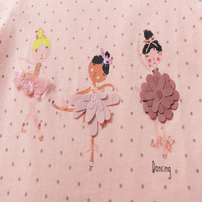 Girls Cartoon Print Summer Clothing Set childrensterritory