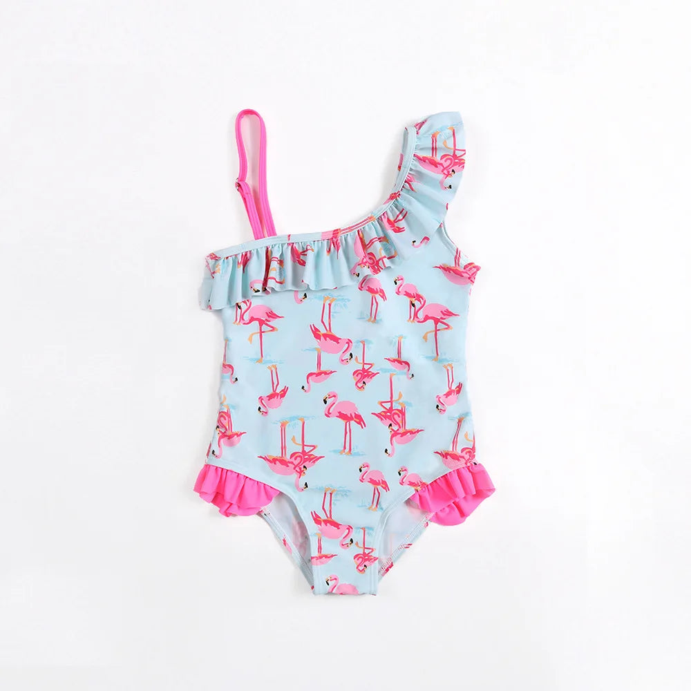 Little Girls Printed One-Piece Summer Swimsuit